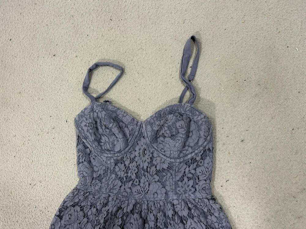 Abercrombie & Fitch Dress Womens Medium Lace Bustier Mini Spaghetti Coquette - Picture 2 of 14